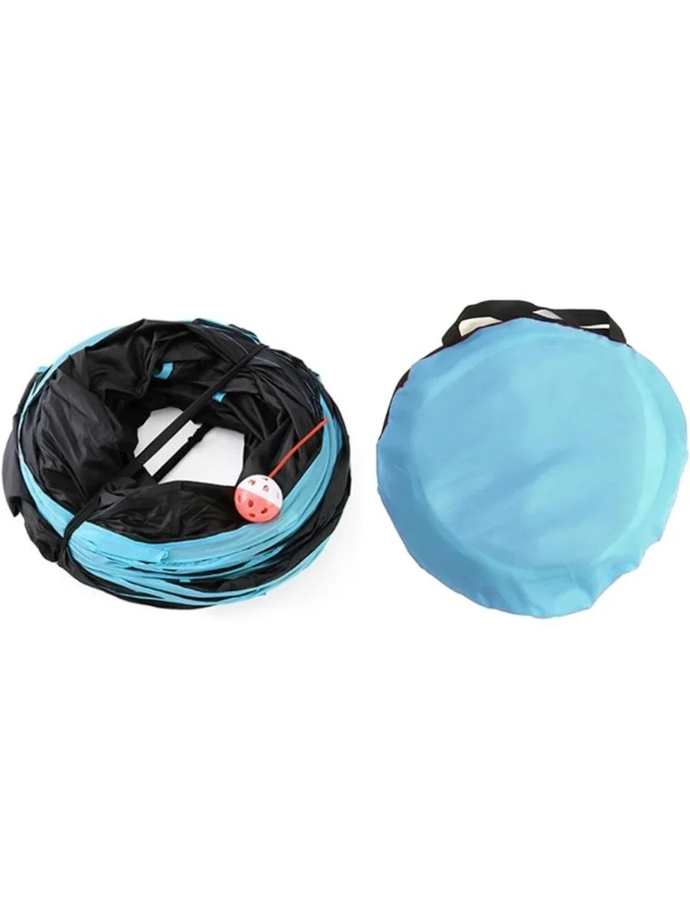Large 3-Way Cat Tunnel with Peek Holes - Collapsible Interactive Play Toy for